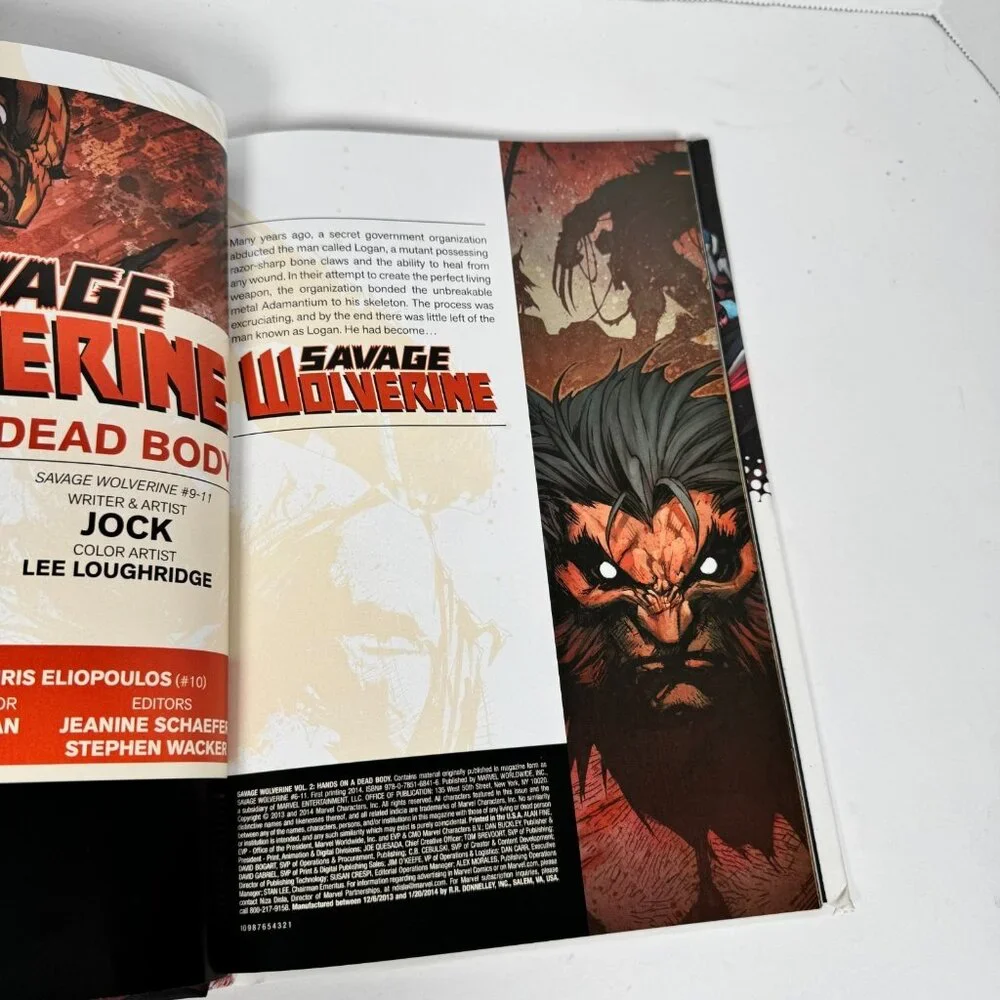 Savage Wolverine Hands on a Dead Body Vol 2 Superheroes Marvel Enterprises‎ HC